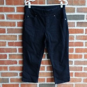 Tribal Pull Up Capris Dark Blue Jeans Womens Sz 8